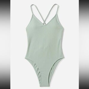 NWT Mint Green Plain One Piece Swimsuit